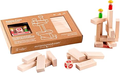 Amazon ミラニウッド Milaniwood ゲーム 知育玩具 木製 積み木 対戦 対象年齢5歳 クレイジービル 食べ物 おもちゃ