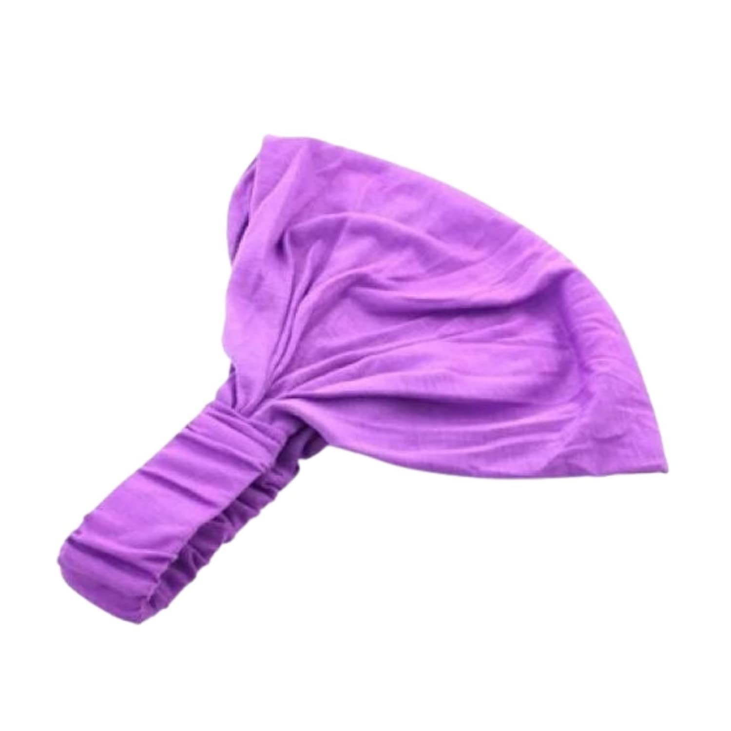 Topkids Accessories Adjustable Headbands for Women's Hair and Girls, Women's Fashion Headbands, Stretchy Headbands for Women, Wide Headband, Cotton Headbands for Women, Fabric Headband (Purple)