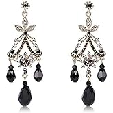 Vintage Chandelier Dangle Earrings for Women Gothic Black Halloween Earrings Goth Chandelier Drop Earrings Trendy Elegant Jewelry Accessories