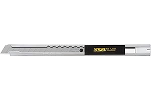 OLFA 9mm Stainless Steel Utility Knife (SVR-1) - Multi-Purpose Retractable Precision Knife w/Snap-Off Blade, Replacement Blad