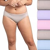 Fruit of the Loom Womens Breathable Self stripes Bikini Panties 5 Pack Multicolor