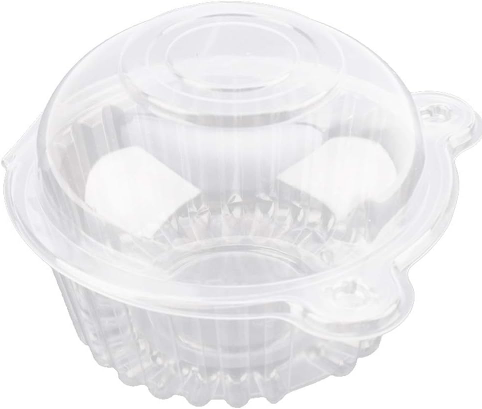 Clear Pod Muffin Container Individual Plastic Dome Box for Large Muffin, Salad, Cheese, Cakes, Pasta(25)