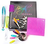 Measuring Cups and Spoons Set Stainless Steel/4 Bonus Silicone Baking Utensils Perfect Cup and Spoon Tool Set For the Home Cook Baker or Chef Kitchen Gift Idea/Secret Santa by Bright Dezigns