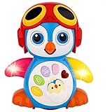 HOMOFY Baby Toys 6 to 12 Months up ,Lovely Smart Swing Dancing Penguin Early EQ Education ,Music and Learning ,Walking ,Singing,Flashing LED Lights, Voice Answers Gifts Toys for Baby