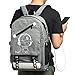 Luminous School Backpack, Unisex Oxford Laptop Backpack School Bag with USB Charging Port