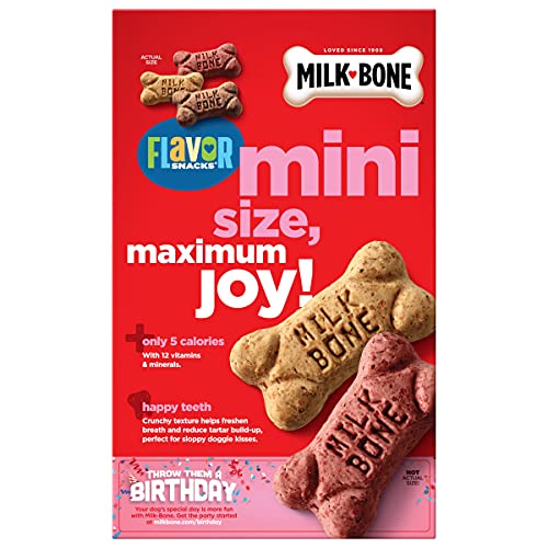 MilkBone Mini's Flavor Snacks Dog Treats, 15 Ounce (Pack of 6