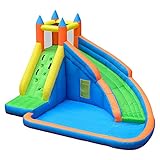 Doctor Dolphin Inflatable Bounce Slide Water Park Bouncy Castle House with Air Blower