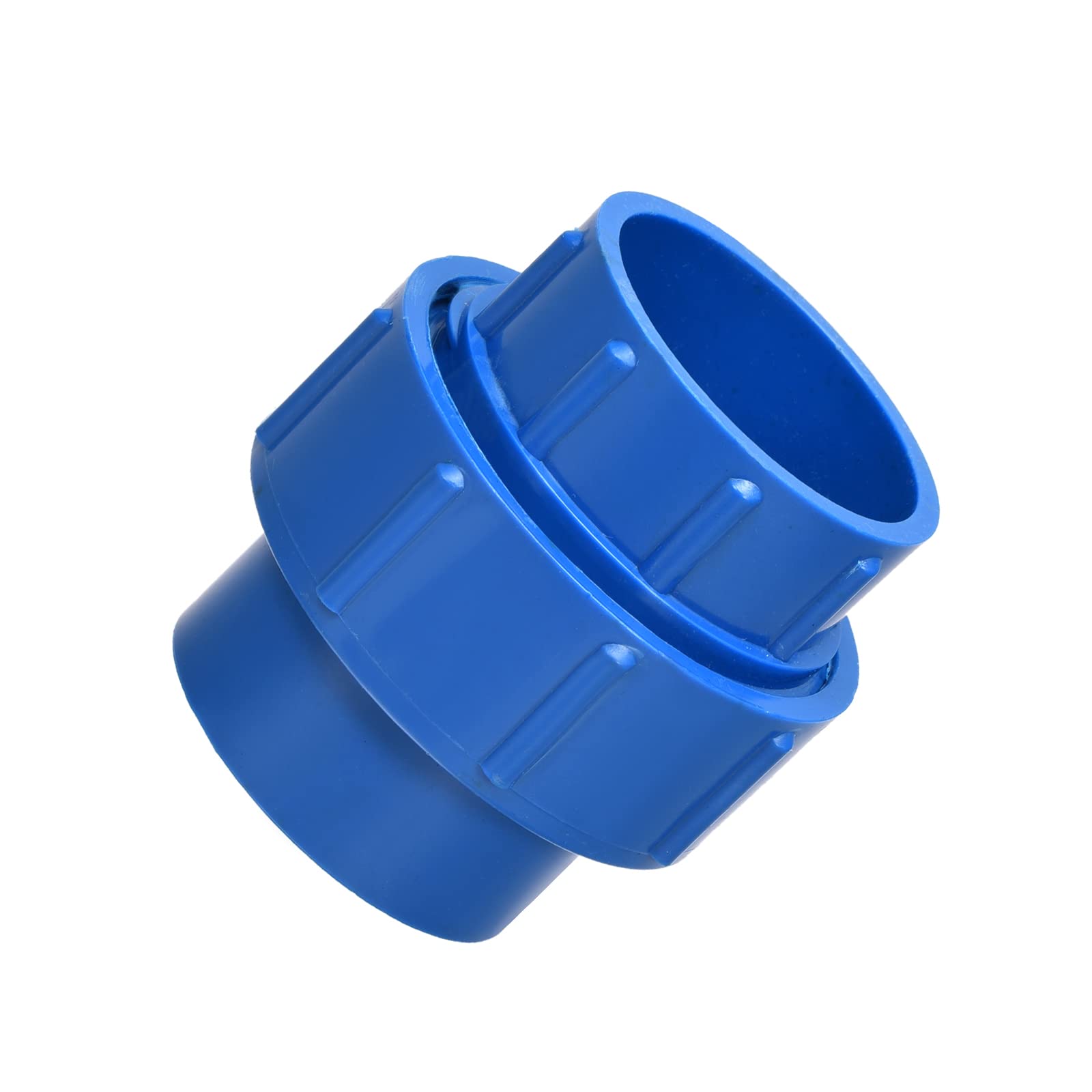 METALLIXITY PVC Union Socket, (1-1/2 Inch), PVC Pipe Fitting Coupling Adapter - for Water Supplies Build, DIY, Garden Shelf Greenhouse, Blue