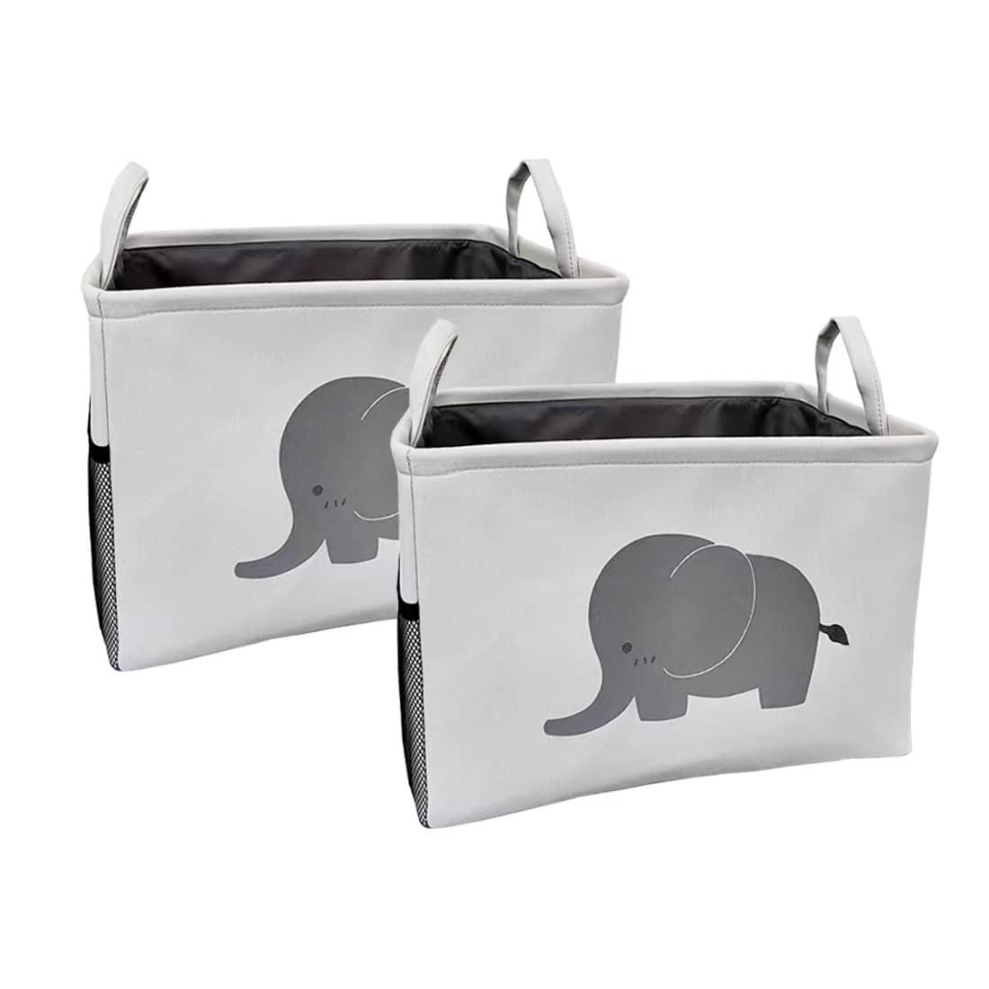 Laundry Basket,Nursery,Storage Basket,Washing Basket,Decorative Barrel Cotton Organizer Container/Toy Bin/Laundry Hamper,Collapsible&Dual Handles (Rectangular 2pcs set) — image 1