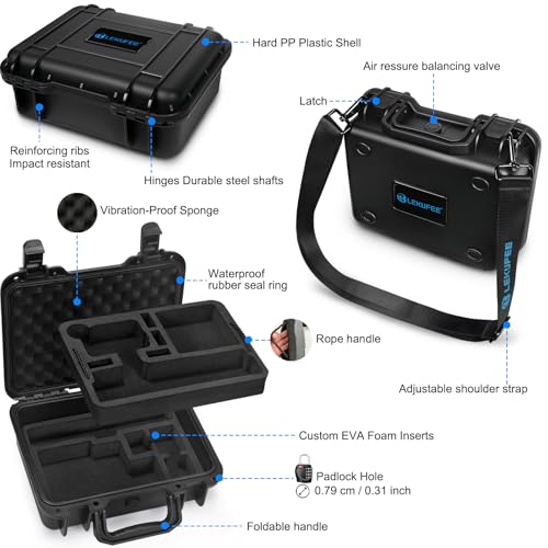 Lekufee Waterproof Hard Case Compatible with Gopro Hero 13/12/11/10/9/8, LIT Hero,Hero 4K,Media Mod/Gopro Volta/Creator Edition/Action Camera and Accessories(Case Only)