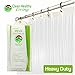 Clean Healthy Living Heavy Duty PEVA Clear Shower Curtain Liner with Magnets & Suction Cups - 70 X 71 in. Long