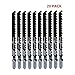 TAROSE 20-Piece T144D 4 Inch 6 TPI Assorted T-Shank Jig Saw Blades Set for Speed Cutting Wood