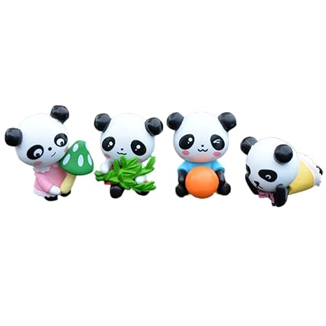 Segolike Miniature Bonsai Landscape Mini Resin Animals Fairy Decor Cute Panda (2.7x3.7 cm) -4 Pieces