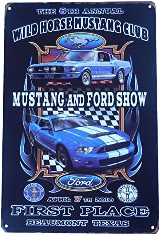 Classic Mustang Club Garage Rules Funny Tin Sign Bar Pub Diner Cafe Home Wall Decor Home Decor Art Poster Retro Vintage