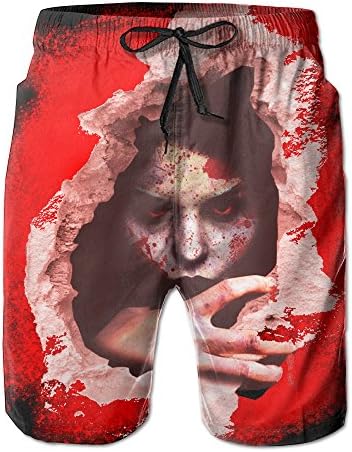 Female Ghost Breaking Wall Men's Tropical Quick Dry Board Shorts Bathing Suits Swimwear Volley Beach Trunks