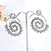 MengPa Fashion Bohemian Spiral Earrings Round Tribal Hoop Jewelry for Women (Black)