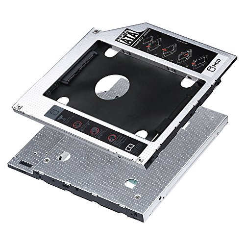 Onvian SATA 3nd Aluminum HDD Caddy Case Tray for 9.5mm Universal CD/DVD-ROM Optical Bay Drive Slot (for SSD and HDD) - Thumbnail 2