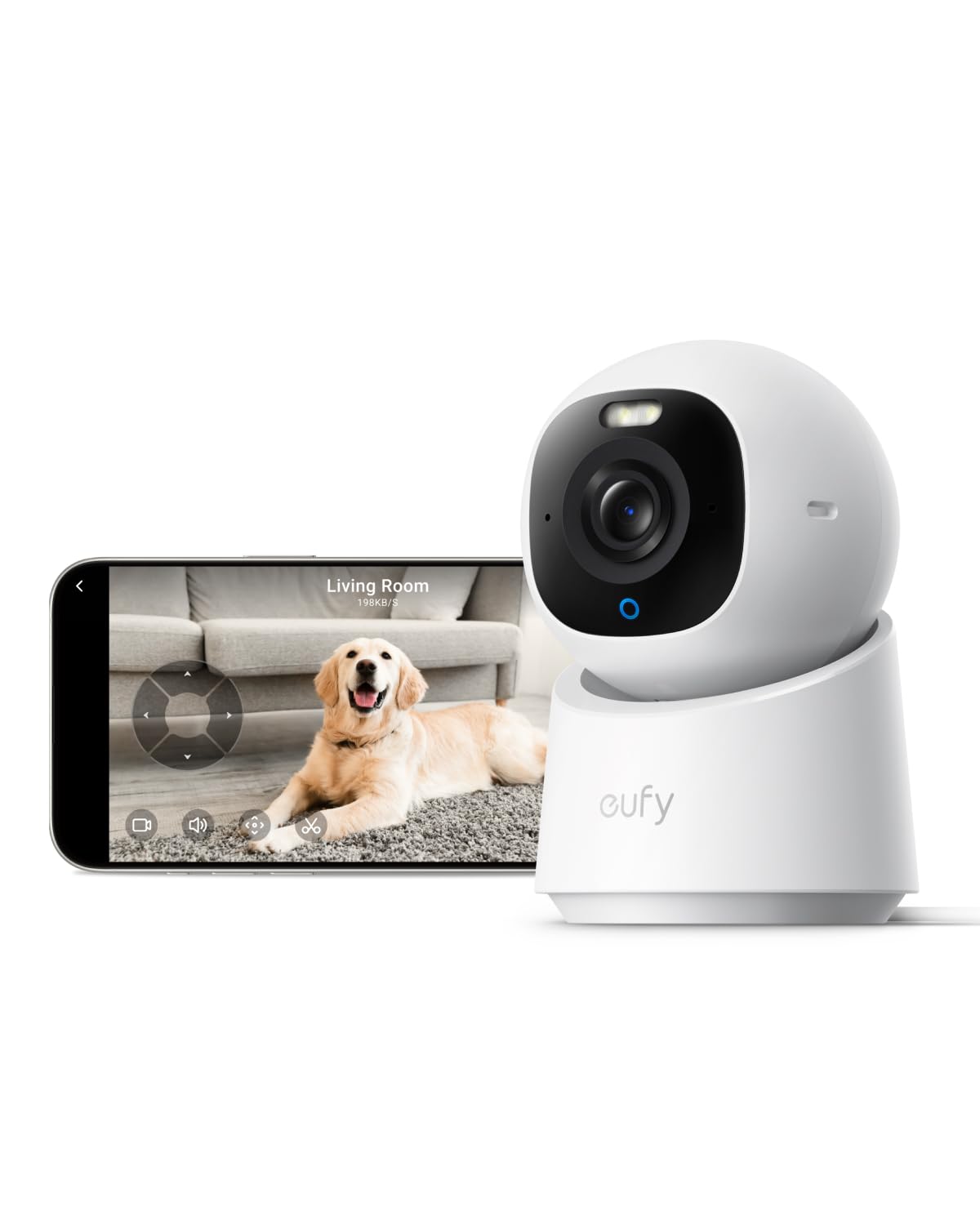 eufy Security Indoor Cam E30 4K UHD Indoor Security Camera, Latest Generation, Dog/Baby/Pet Camera, Colour Night Vision, Human/Pet Auto Tracking, 360° Surveillance, Works with Homekit (Renewed)
