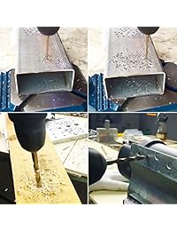 Juego de brocas giratorias de 15 piezas, mango redondo SAE HSS, perfecto para madera, plástico, metal con caja de plástico