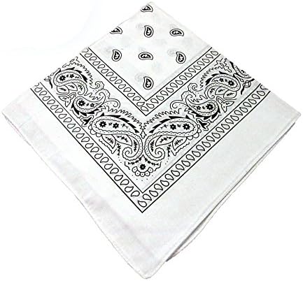 Bike Head Wrap Scarf Bandanas Cotton Purple/Pink/Blue/Orange/Yellow/Green(Pack of 6) (White)
