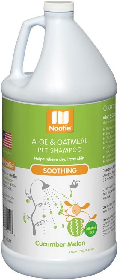 Nootie Cucumber Melon Soothing with Aloe and Oatmeal Pet Shampoo, 1 gal, 3.78 l (Pack of 1)