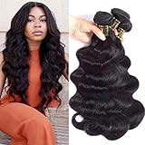 QTHAIR 10a Brazilian Deep Wave Human Hair Brazilian Hair Bundles Weave Hair Human Bundles 10a Brazilian Virgin Hair For African Americans Women 3 Bundles Total 300g/10.5oz Inch