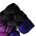 SuCoo Synthetic Braiding Hair Extensions 3 Tone Hair Braids High Temperature Ombre Jumbo Crochet Twist Hair Braiding With Small Free Gifts 24inch 3pcs/lot(Black/Purplish Red/Sapphire Blue)
