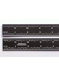 Pec Herramientas 6" 16R rígido Negro cromado, "" Maquinista regla con marcas de alto contraste 1 50," 1 100," 1 32" y 1 64"
