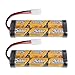 2 Pack 7.2v 5000mAh NiMh Rechargable RC Battery Packs for RC Cars,Electric Rc Monster Trucks,Traxxas with Tamiya Connectors
