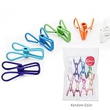 Wire Clip Holders, Stainless Steel, 1 Assorted Colors Clothesline, Utility Clips and Hook with soft coated, Windproof Pins clip for Launtry, Beach, Book and Towel, By Topshome (16pcs. Random)
