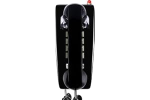 Sangyn Retro Wall Phones for Landline with Mechanical Ringer Corded Telephone Wall Mounted with Indicator Waterproof Old Style Landline Phones for Home Kitchen, Black