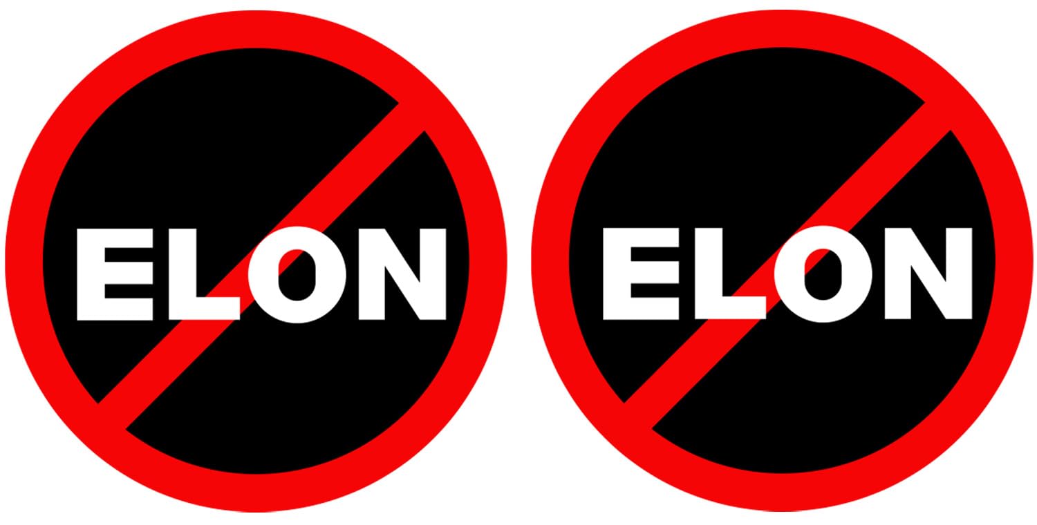 Photo 1 of 2 Pack Anti Elon Round NO Magnet for Anti Elon Magnet Car Accessories for Te-SLA Owner Magnets Size 4.5" x 4.5"