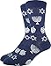 Good Luck Sock Men's Hanukkah Crew Socks - Blue, Adult Shoe Size 7-12