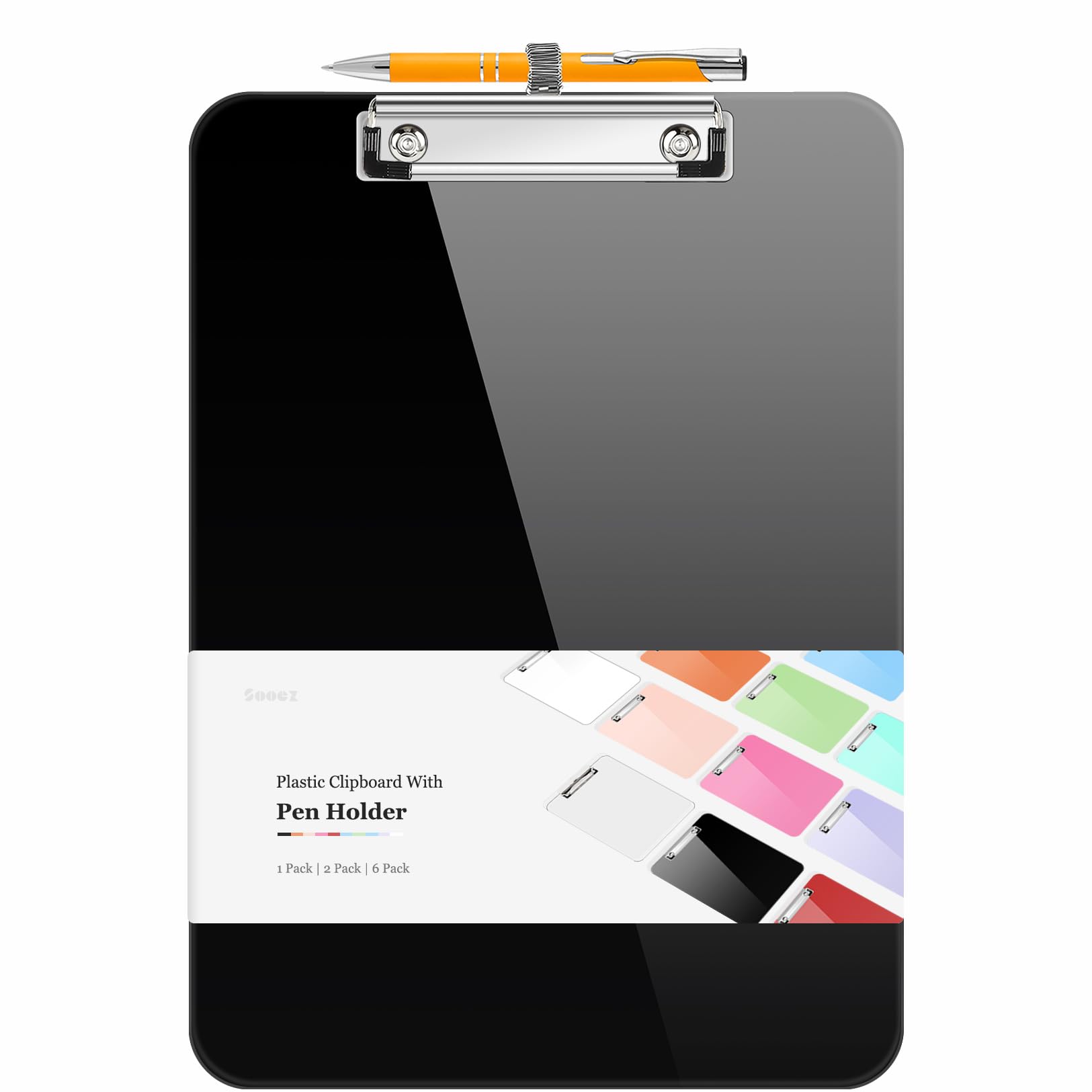 Sooez Plastic Clipboard with Pen