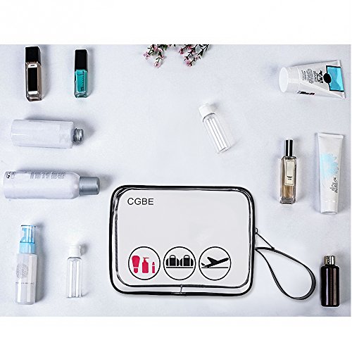 TSA-Approved Clear Travel Toiletry Bag With Handle Strap, CGBE Airline Kit 3-1-1 Clear Liquids Toiletries & Cosmetics Organizer Carry-On Luggage for Women and Men (2 Pack) - Thumbnail 3