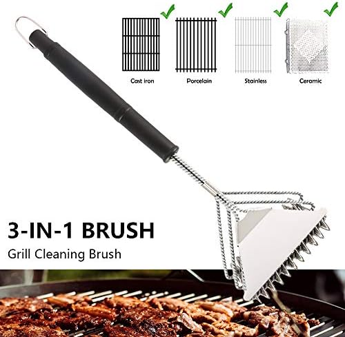 Readygohigh バーベキューブラシ ステンレス グリルブラシ qツール バーベキュー用品 焦げ取り q網 汚れ取り 鉄板焼器 q 焼きブラシ グリルの網の焦げ落とし 掃除ブラシ 鉄板クリーナー ザル 食器 鍋 焼き 洗い 鉄板焼器 qに適用 焦げ取り 耐久性 Teamdriven Us