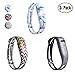 Hotodeal Replacement Bands for Fitbit Flex, Fashion Silicone Wristband Accessory, Colorful Band Design with Adjustable Metal Clasp, Prevent Tracker Falling Off, Cute Patterns, Comfortable, Pack of 3