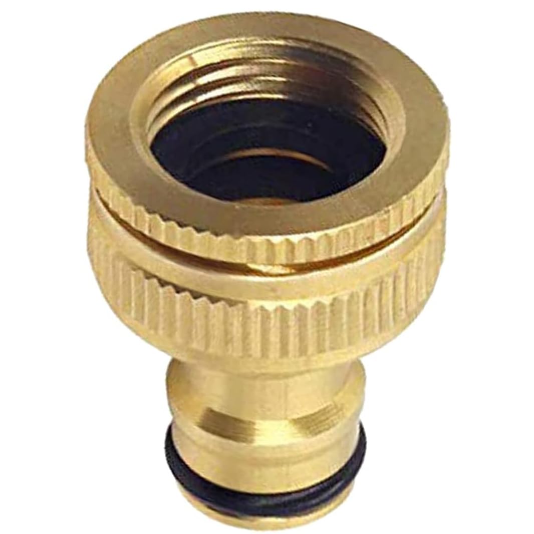 Hydrogarden Brass Outside Tap Hose Connector 33.3mm and 26mm G 1" 3/4" inch Outdoor Garden Hose Tap Connector, Brass Threaded Tap Connectors for Hose Pipe to Tap Adapter Hosepipe Fittings — image 1