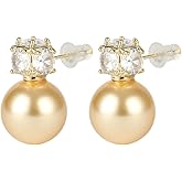 CZKDFG Elegant Pearl Stud Earrings Cubic Zirconia Fashion Pearls Earring for Women