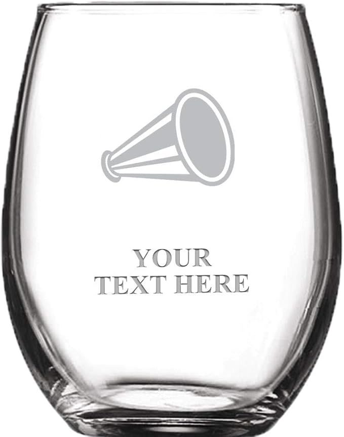 Cheerleading Personalized Wine Glass 8 oz Custom Soiree