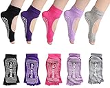 Calbeing Half-Toe Womens Yoga Socks Non Slip with Grips Pilates Barre Sock