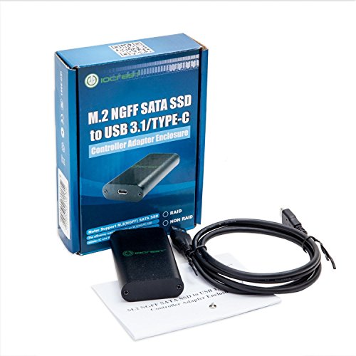 M.2 NGFF SATA SSD to USB 3.1 External Enclosure Only M.2 B-key to Type C