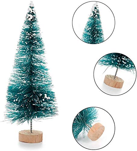 VGOODALL 34Pcs Mini Sisal Snow Frost Trees, Mini Sisal Christmas Trees Winter Snow Ornaments Tabletop Trees for Christmas Party Decor Home