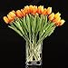 10pcs Wholesale Tulip Flower Latex Real Touch for Wedding Bouquet Decor Best Quality Flowers (KC454 orange tulip)