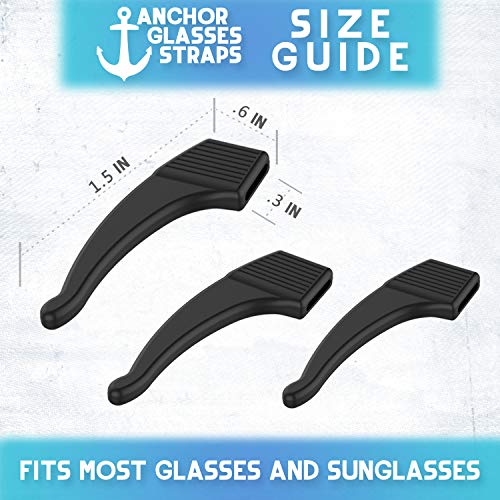 AntiSlip Glasses Ear Hook Grip 3 Pack Stretch Fit for Sunglasses