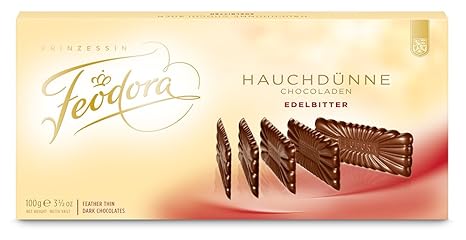 Feodora Hauchdünne Chocoladen Edel-Bitter, 2er Pack (2 x 100 g)