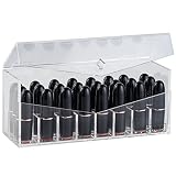 Beautify Clear Acrylic 24 Slot Cosmetic Lipstick Lip Gloss Storage Organizer Holder Case with Lid