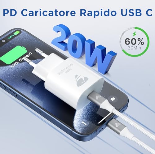 USB C Charger, USB C Socket 20W Quick Charge Type C Plug Charge Wall Adapter PD USB C Power Supply for iPhone 17 16 15 14 13 12 Pro Max Plus Mini, USBC Charger for Samsung S23 S24 S22