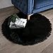 Ashler faux fur rug, Fluffy Shaggy Area Rug Ultra Soft 3 x 3 Feet Round Fur Rug, Black Fuzzy Rug Machine Washable Shag Rug, Nursery Decor Throw Rugs for Bedroom, kids room, Living Room