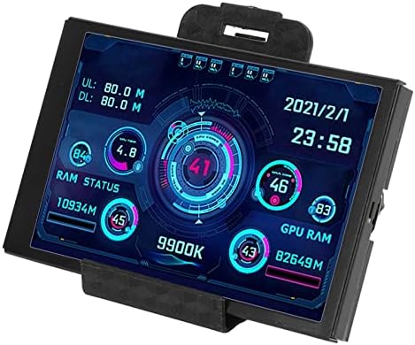 Computer Temp Monitor, 5 Inch IPS USB Mini Scherm, PC Sensor Paneelweergave, CPU RAM Data Temperatuur Monitor Type C Subscherm